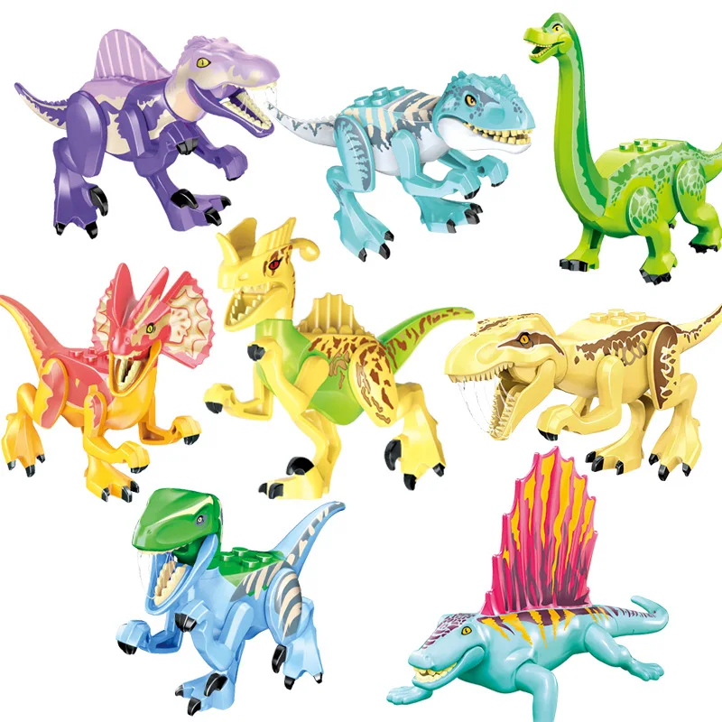 

Blocks Jurassic Dinosaurs Tyrannosaurus Rex Wyvern Velociraptor Stegosaurus Building Kits Toys Block Size Model Number Age Range