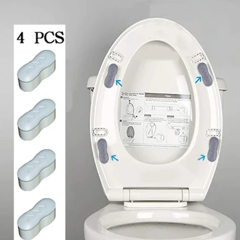 

4 Pieces Toilet Seat Bumpers Toilet Seat Cover Lifter Kit with Strong Adhesive Avoid Touching Hygienic Clean Supplies #C