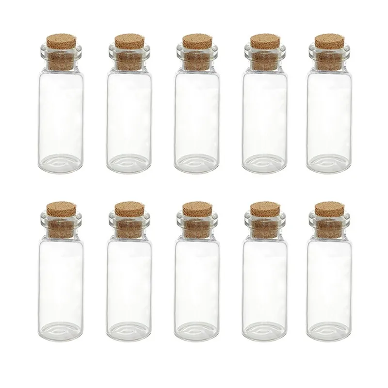 10pcs Mini Glass Bottles Clear Drifting Bottles Christmas Stoppers Small With For Wedding Wishing Birthday Cork Par U4D7