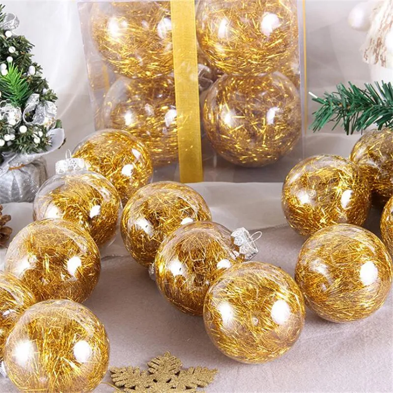 8 шт 10 см ручной работы прозрачные Рождественские шары Merry Christmas Tree подвесные украшения Рождественские шары для украшения вечерние DIY