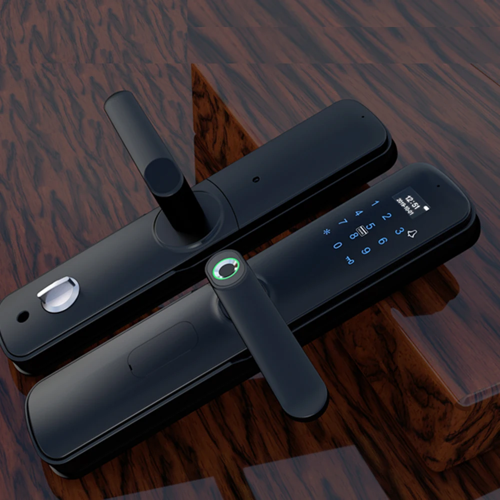 Smart Keyless Biometric Fingerprint Door Lock With Touch Screen Keypad Combination Password Card Unlocking Way