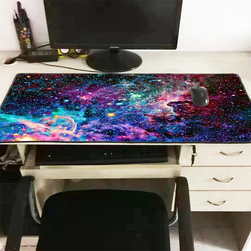  Colorful Outer Space Stars Nebulae Space Mouse Pad PC Computer Laptop Large Lock Edge Mousepad for 