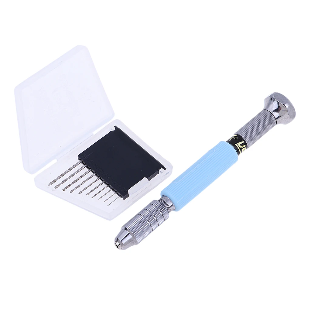 Model Special Hand Drill Set With 10 Twist Drill Bits Pin Vise Rotary Tool