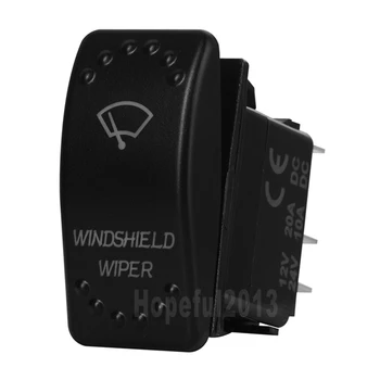 

12v/24v Waterproof IP66 Car Boat White Led Dpdt 7 pin ON/OFF/ON WINDSHIELD WIPER Rocker Switch Replace for Carling ARB STYLE