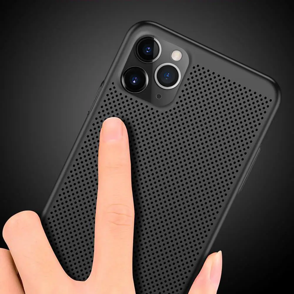 LAPOPNUT Ultra Thin Case Honeycomb Heat Dissipation Back Cover for Iphone 11 Pro Max X Xs 8 7 Plus 6 6s 5 5s SE Hard PC Coque |