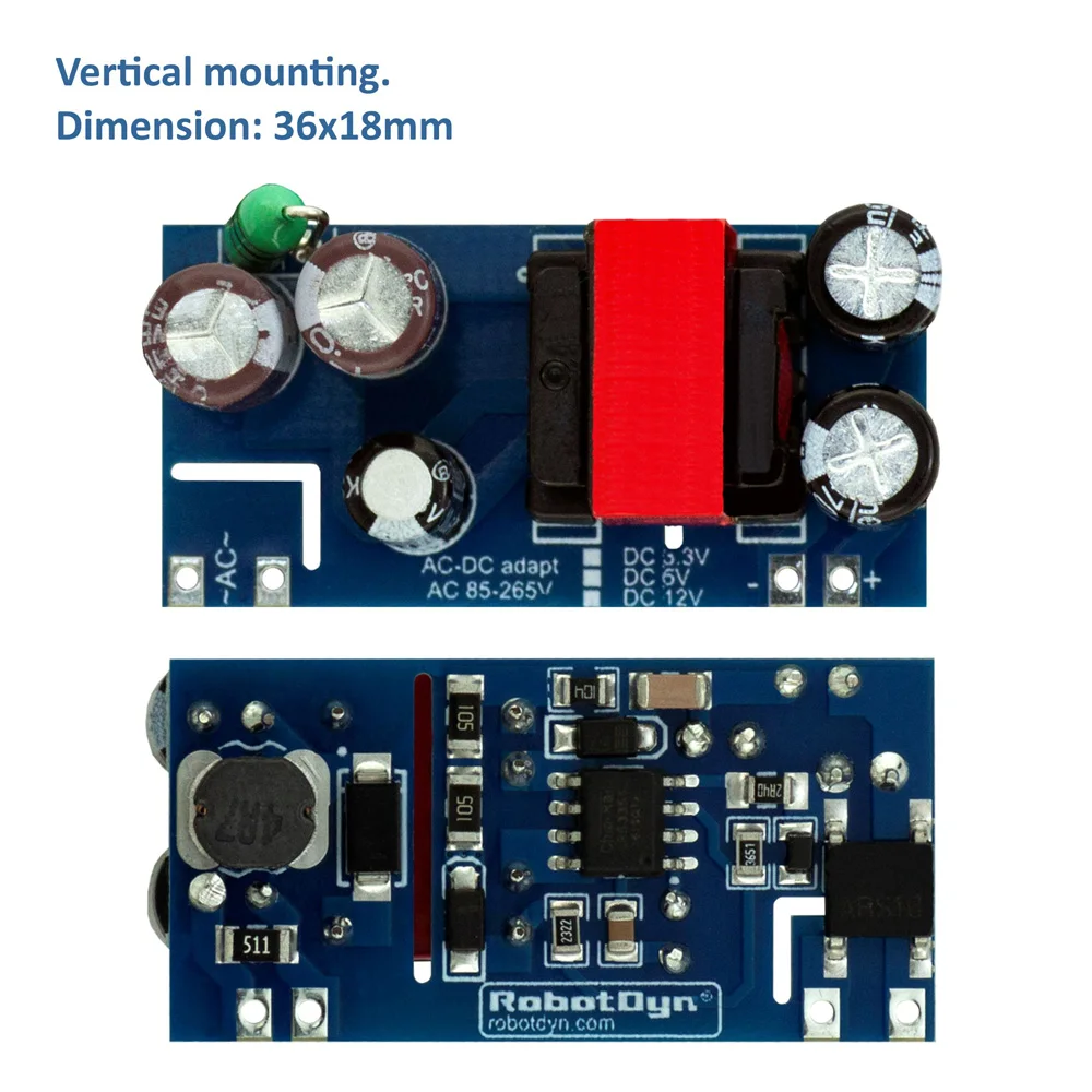 AC-DC, AC 90~240V to DC 3V/5V/12V Power Supply Module for DIY, with control IC