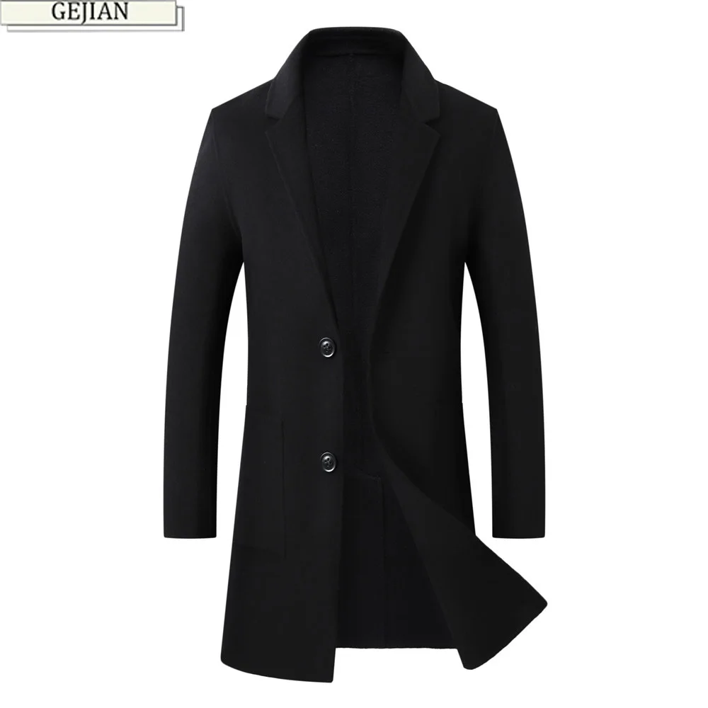 GEJIAN Autumn Winter High Quality Wool Woolen Coat Brand Fashion Warm Men's Coat New Slim Casual Men's Clothing Men Coat Winter GEJIAN Autumn Winter High Quality Wool Woolen Coat Brand Fashion Warm Men's Coat New Slim Casual Men's Clothing Men Coat Winter
