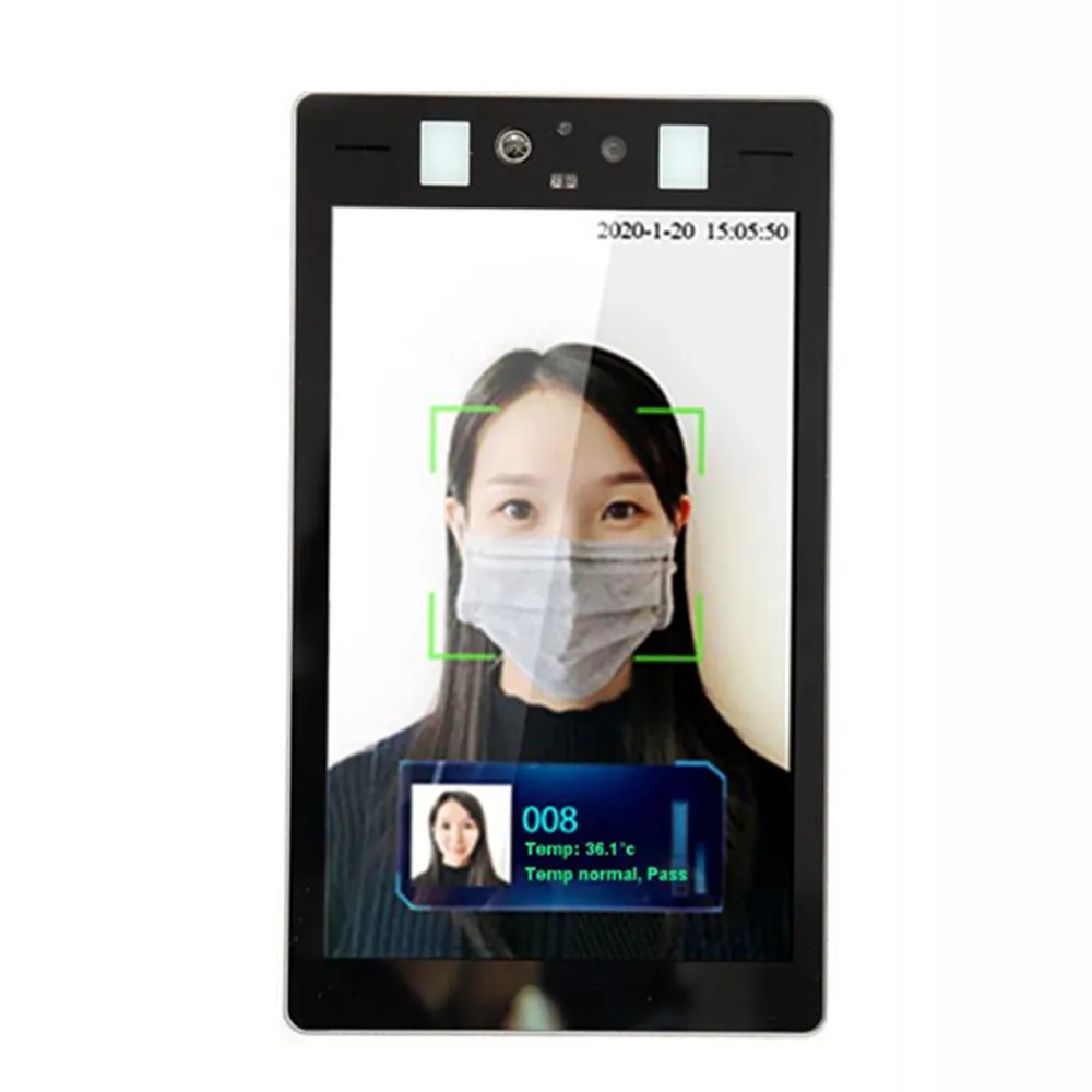 AI Face Recognition Thermo Camera 2MP HD Thermal Image Body Temperature Measurement Mask Detection Access Control Device System |