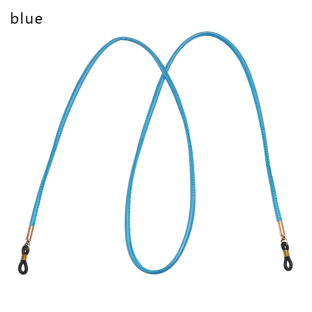 1PC Unisex Anti-Slip String Glasses Rope PU Leather Elastic Glasses Lanyard Thick Band Cord Holder Eyeglasses Chain New - Цвет: blue