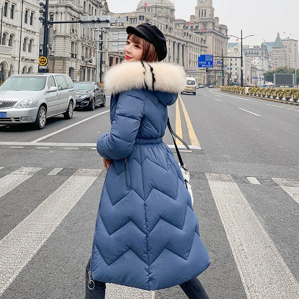 JAYCOSIN Женское пальто Новое поступление модные тонкие женские зимние длинные куртки с капюшоном теплые плотные женские пальто длинные пальто парка