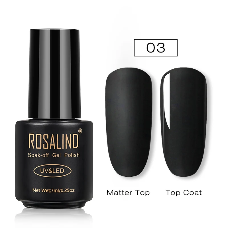 ROSALIND Gel Nail Polish Set Manicure Hybrid Varnish Semi permanent Nail Art Matt Top Extension Pure Base Top Coat Sticker Poly