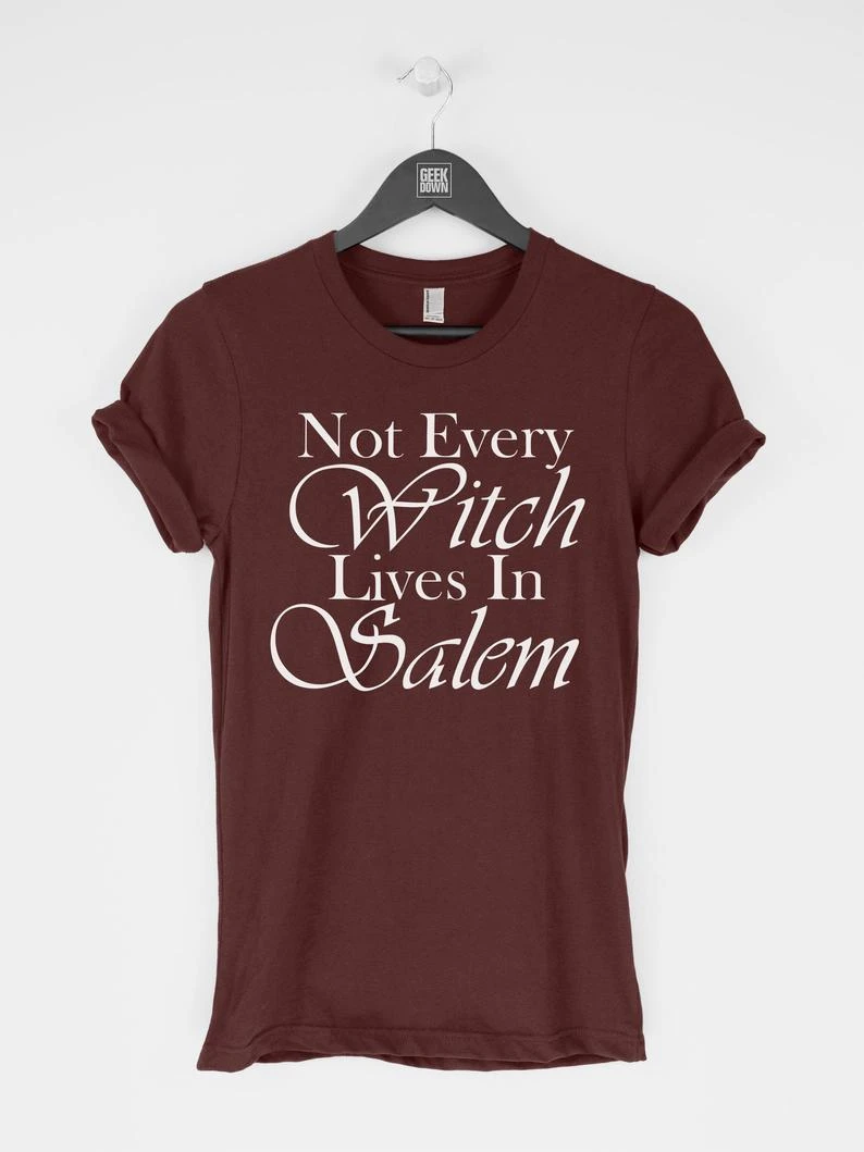 Не каждая ведьма живёт в футболка Salem tee Хеллоуин футболка Готический Топ забавная футболка со слоганом tumblr одежда-L991