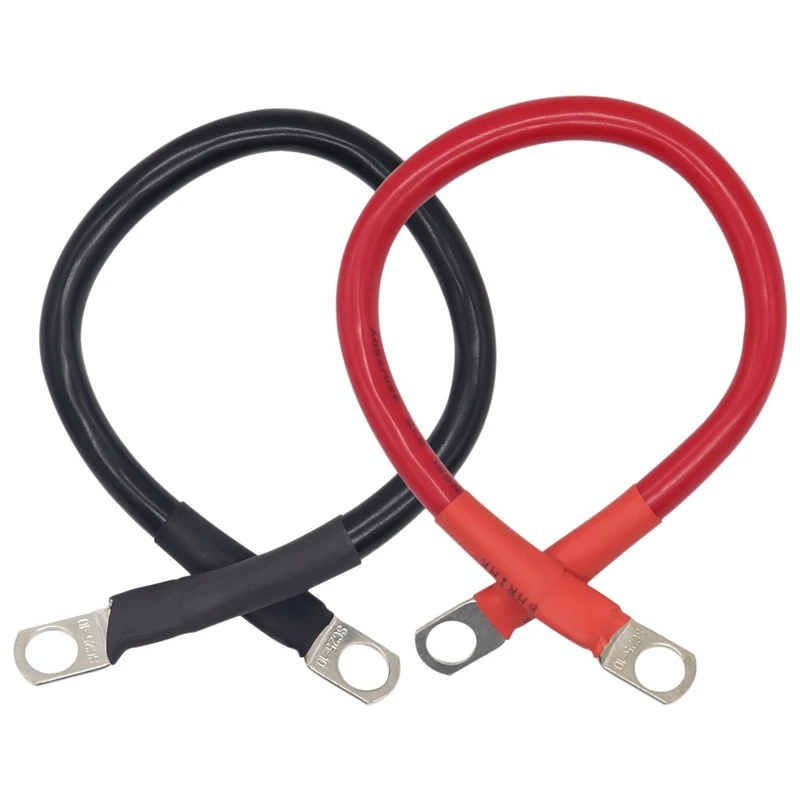 1 Foot 4 AWG Battery Cable Wire with 3/8 inch Ring Terminals Universal