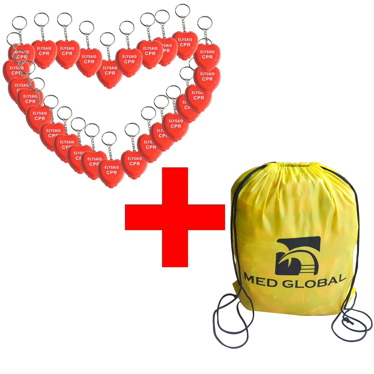 

100pcs Wholesale CPR Resuscitator Mask With Keychain In Heart Box First Aid Face Shield + 1 Big Gift Drawstring Bag Portable