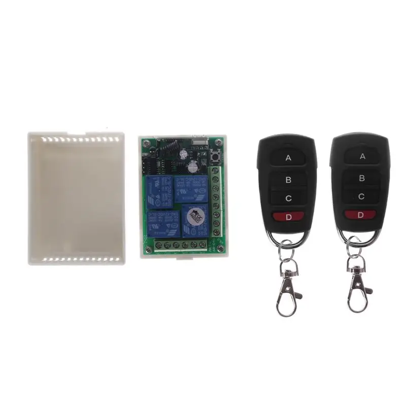 

12V 4CH Channel Relay Wireless RF Remote Control Switch 2 Transmitter+Receiver