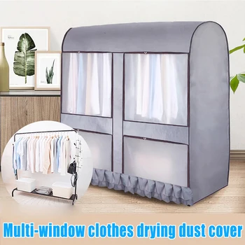 

Clear Wardrobe Dust Cover Clothes Cover Clothing Rack Dust Cover Waterproof Hanging Garment Suit Dustproof Organizer UD8