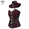 Wechery Steampunk Corset Top Corselet Gothic Women's Gothic Clothing Women's Binders and Shapers 2pcs Set ► Photo 2/3