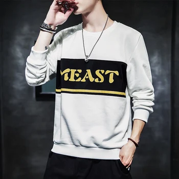 

Autumn Men's Sweatshirts Patch Designs Printed Men's Sweatshirts O-Neck Long Sleeve Pullover Men's Sweatshirts