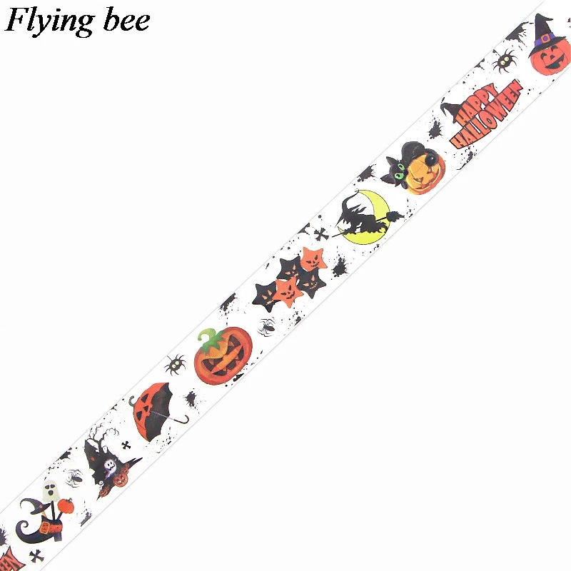 Flyingbee 15 мм X 5 м Бумага васи лента Хэллоуин Тыква клейкая лента DIY Скрапбукинг страшная наклейка этикетка маскирующая лента X0610