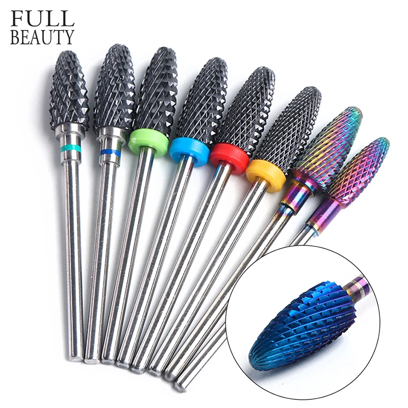 

9 Types Tungsten Carbide Nail Drill Manicure Machine Blue Rainbow Cutters Apparatus Nail Milling Cutter Bits Accessory CHCS1-27