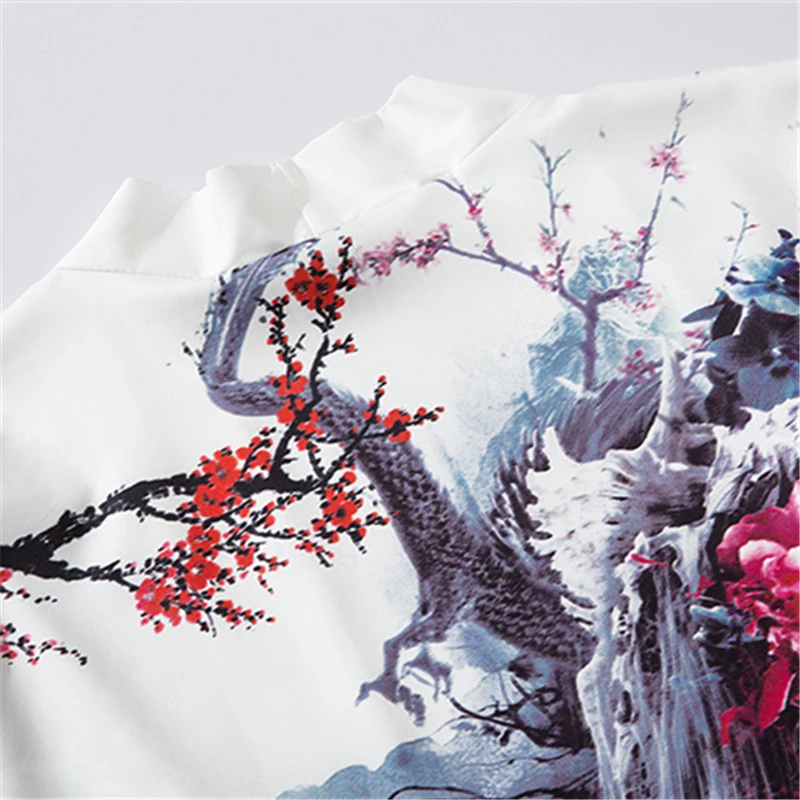Bebovizi Men Women White Kimonos Japanese Clothes Kimono Cardigan Cosplay Mens Yukata Female Summer Casual Beach Shirt Blouse