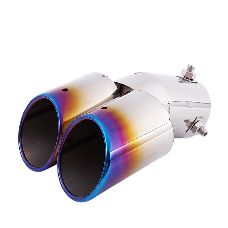 

Stainless Steel Exhaust Muffler Tip 1 To 2 Dual Pipe Trim Modified Car Rear Tail Throat Suitable for Exhaust Diameter Less Than