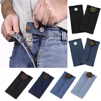 

1Pc Unisex Skirt Trousers Jeans Waist Expander Waistband Extender Button Pant Elastic Extender Button Belt Extension Buckle