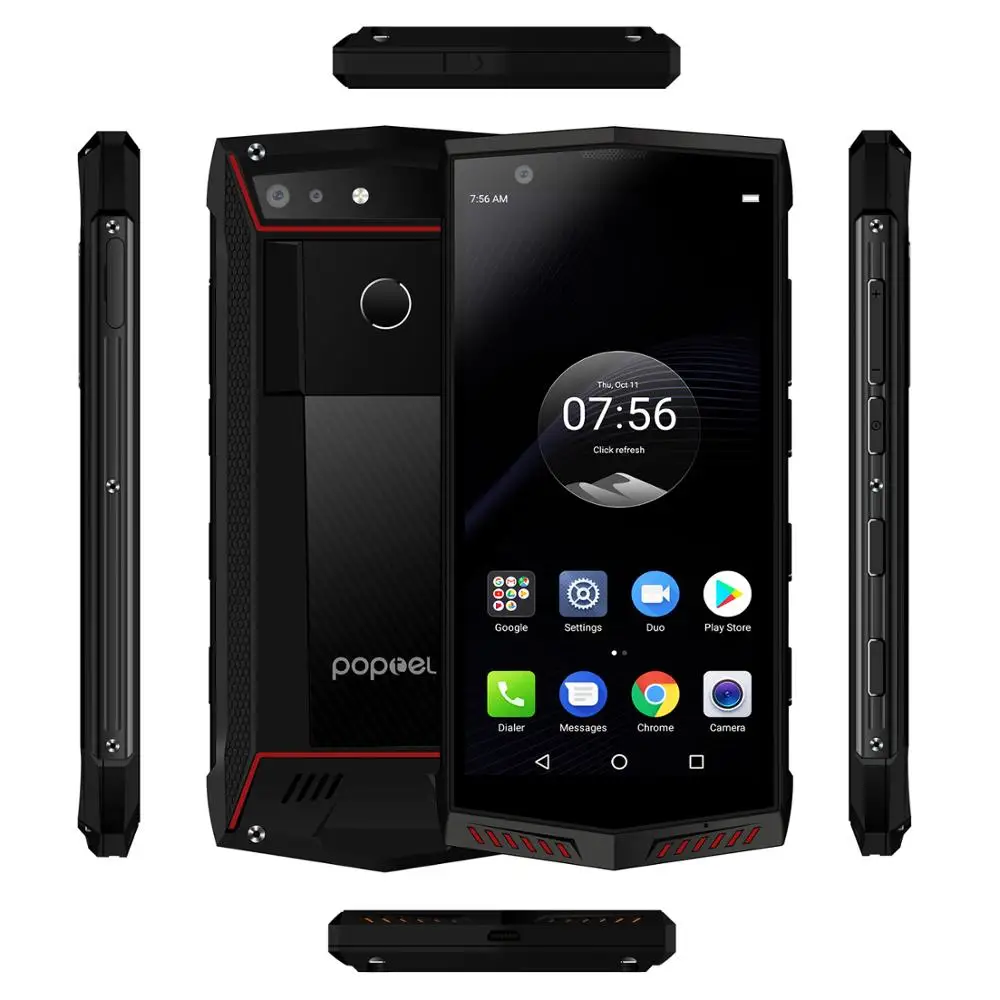 Глобальная версия IP68 разблокированный прочный смартфон 6 ГБ/128G rom Poptel P60 NFC Беспроводная зарядка 4G Volte Face ID уличное устройство
