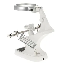 Loupe de soudage à lumière LED, lentille auxiliaire 3X 4.5X Loupe de bureau, outil de réparation de support de soudage à la main 