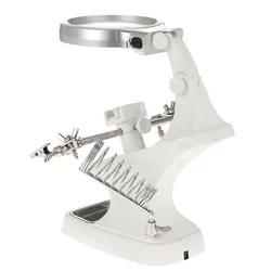 Welding Magnifying Glass LED Light 3X 4.5X Lens Auxiliary Clip Loupe Desktop Magnifier Hand Soldering Stand Repair Tool