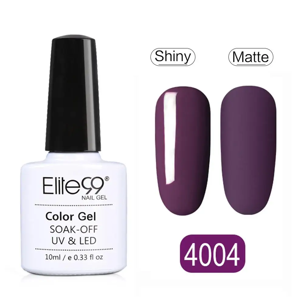 4004 Elite99 10ml Matte Top Coat Color UV Gel Nail Polish Gray Series Semi Permanent Soak Off UV Gel Varnish DIY Nail Art Gel Paint - Цвет: 4004
