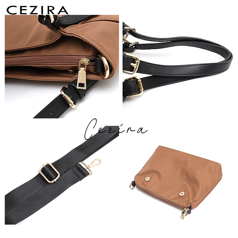 CEZIRA, роскошная нейлоновая ткань, женские сумки на плечо, модная женская Повседневная Сумка-тоут, функциональная сумка на молнии, женская сумка через плечо