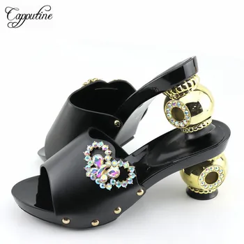 

New Arrival African Women Slipper Shoes For Wedding Fashion Summer High Heels Wedding Shoes Large Size 38-43