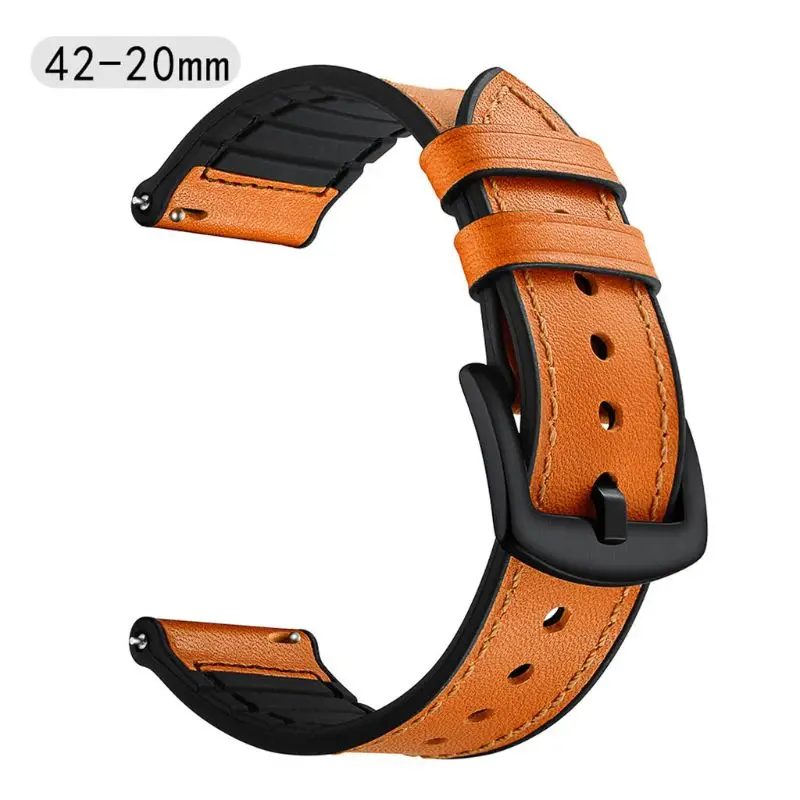 20 мм/22 мм Натуральная кожа ремешок на запястье для samsung Galaxy Watch 42/46 мм - Цвет: 4NB402032-C-1
