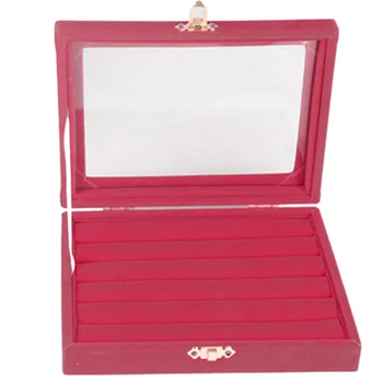 

Display Velvet For Earrings/Rings Fabala Box Jewelry Case One-tier Organizer Holder