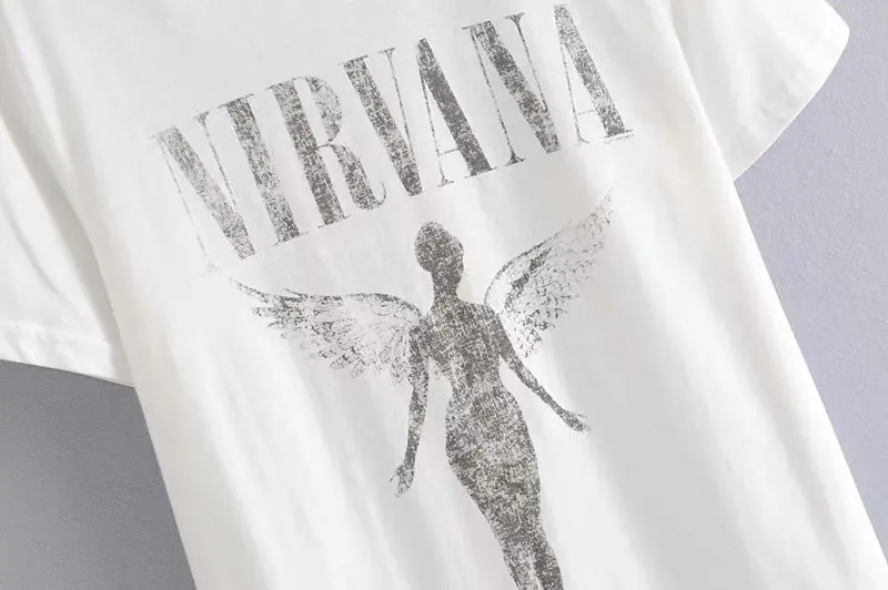 Летняя винтажная богемная шикарная женская футболка с принтом ангела и коротким рукавом, женские топы, хлопковая богемная футболка, camiseta feminina