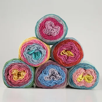 

3Pcs 100g/Pcs 5 Strands Rainbow Cotton Yarn For Crochet Crocheting Yarn For Sweater Scarf Hat Pillowcase Knitting Handmade