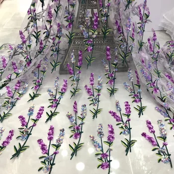 

French Tulle Lace Fabric Sequin Embroidered African Mesh Lace Fabric 2020 High Quality Nigeria Wedding J40251