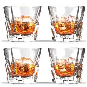 

Set of 4-320 ml Iceberg Whiskey Glass Pair Dishwasher Safe, Unique Gift, Great for Scotch or Whiskey