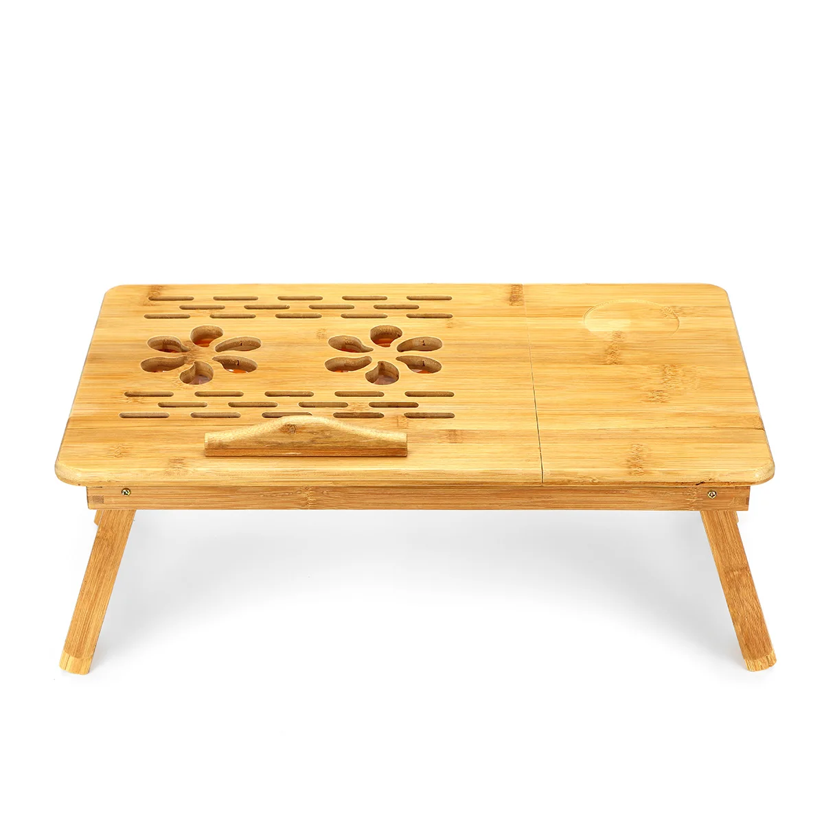  Bamboo Portable Folding Laptop Table Sofa Bed Office Laptop Stand Desk With Cooling Fan Bed Table F
