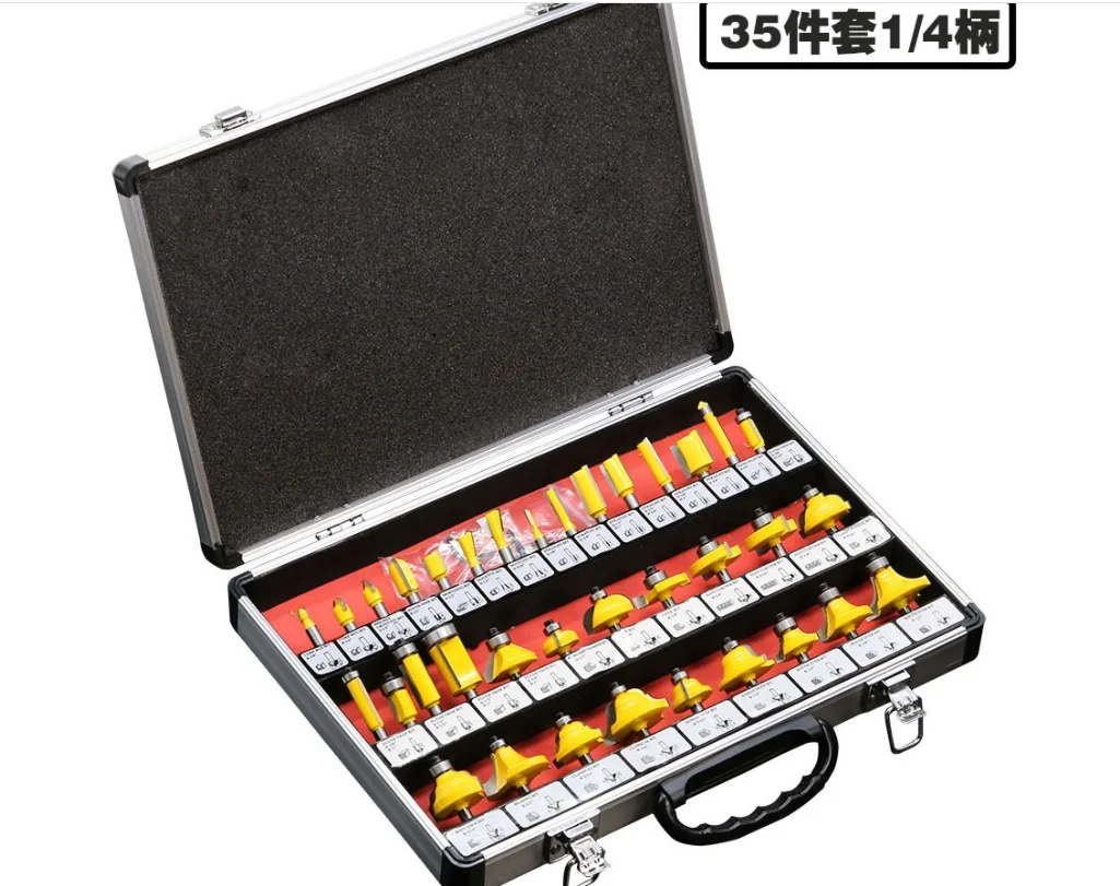 

35 Pieces of Cutter Sleeve Decoration Edge Machine Woodworking Milling Direct-pin Cutter Head Set