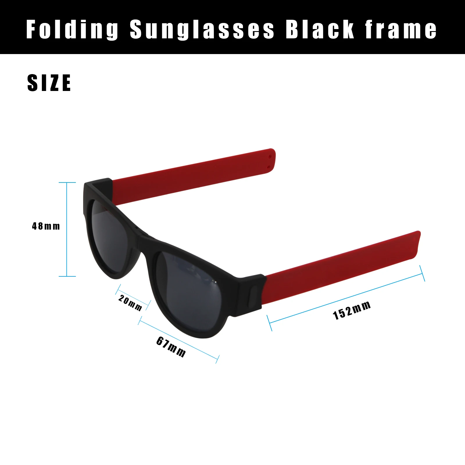 Car Sunglasses Slap Folding Wristband Outdoor Driving Designer Foldablen Roll Vintage Square Trend Slappable Bracelet Men Women