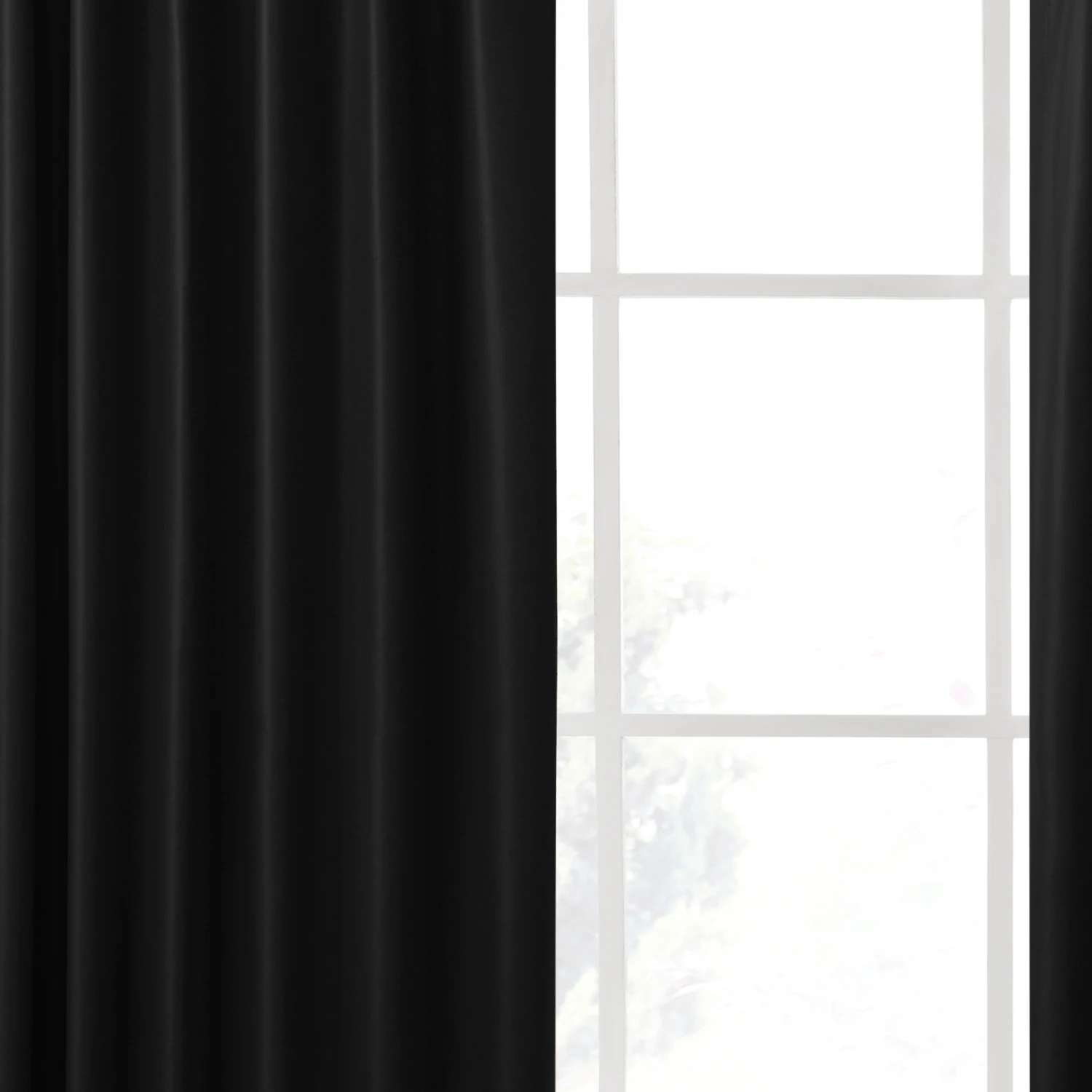 Solid Color Thermal Insulated 90% + Blackout Curtains for Living Room Bedroom Gray Black Blue Thick Window Curtain Treatment