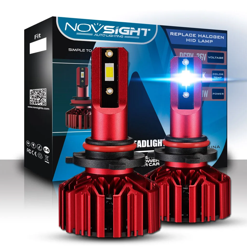 Novsight Car LED Headlight H4 60W 10000LM LED H7  H1 H3 H11 9005 9006 6000K Auto Headlamp Fog Light Bulb Hi-Lo Beam Car Styling