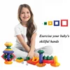 Kids Coloful Pyramid Diamond Stacking Blocks Toys Set Creative 3D Building Blocks Stacking Game Montessori Toy Gift For Children 3