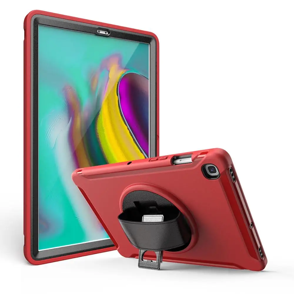 red Для samsung Galaxy Tab S5E 10,5 чехол SM-T720 SM-T725 вращающийся на 360 Гибридный ремешок из ТПУ+ ПК противоударный чехол-подставка чехол Tab S5E - Цвет: red