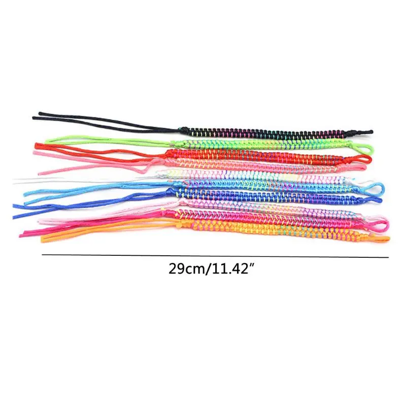 10Pcs Handmade Colorful Nepal Woven Friendship Bracelets with a Sliding Knot Closure Unisex Adjustable Mix Colors Random