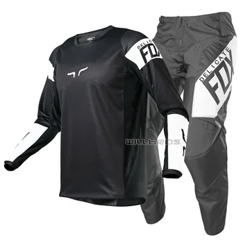 

NEW Black/White Delicate Fox MX/ATV Racing 180 Revn Gear Set Motocross Motorbike Dirt MTB BMX Bike Offroad Suit Mens Kits