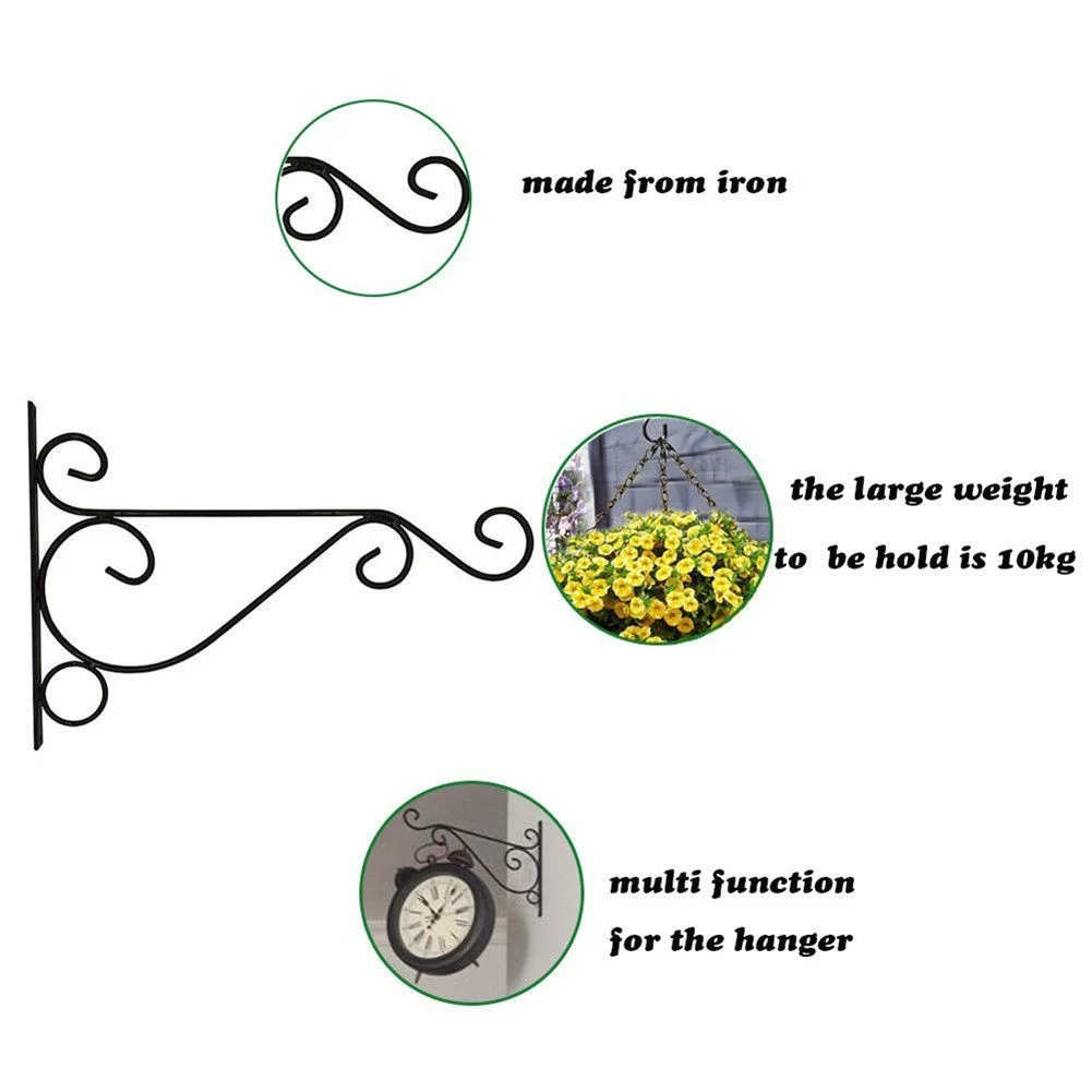 Прочный металлический Железный настенный кронштейн для крючка, винтажный держатель для растений, декоративный крючок, креативный домашний садовый декор