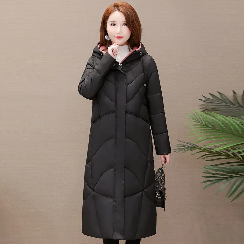

Long Fashion Warm Cotton-padded Clothes 2019 Winter New Style Korean-style Slim Fit Commuting Versatile Elegant Simple Cotton Co